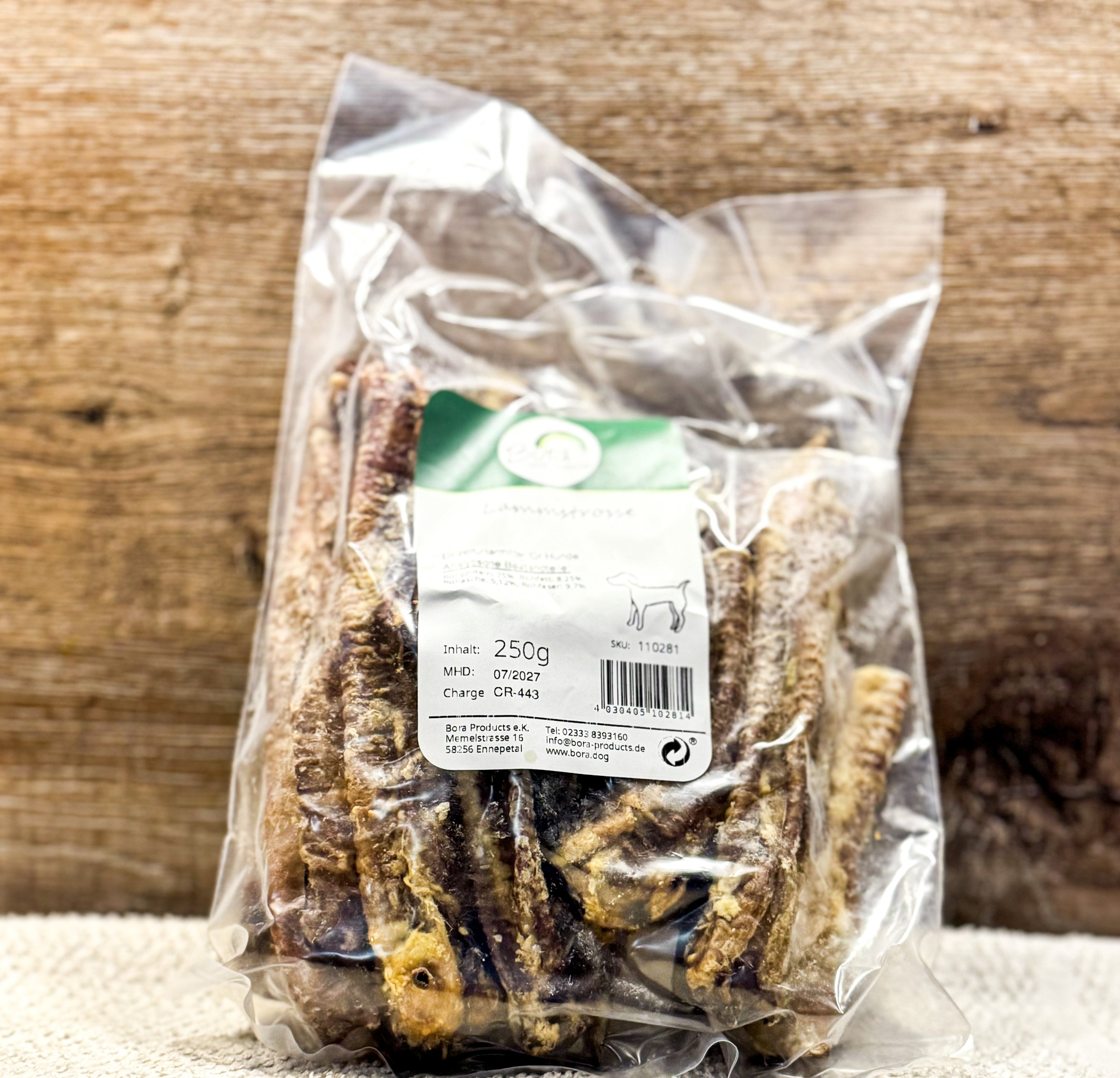 Trachée d'agneau séchée 250G - Friandise naturelle pour chiens