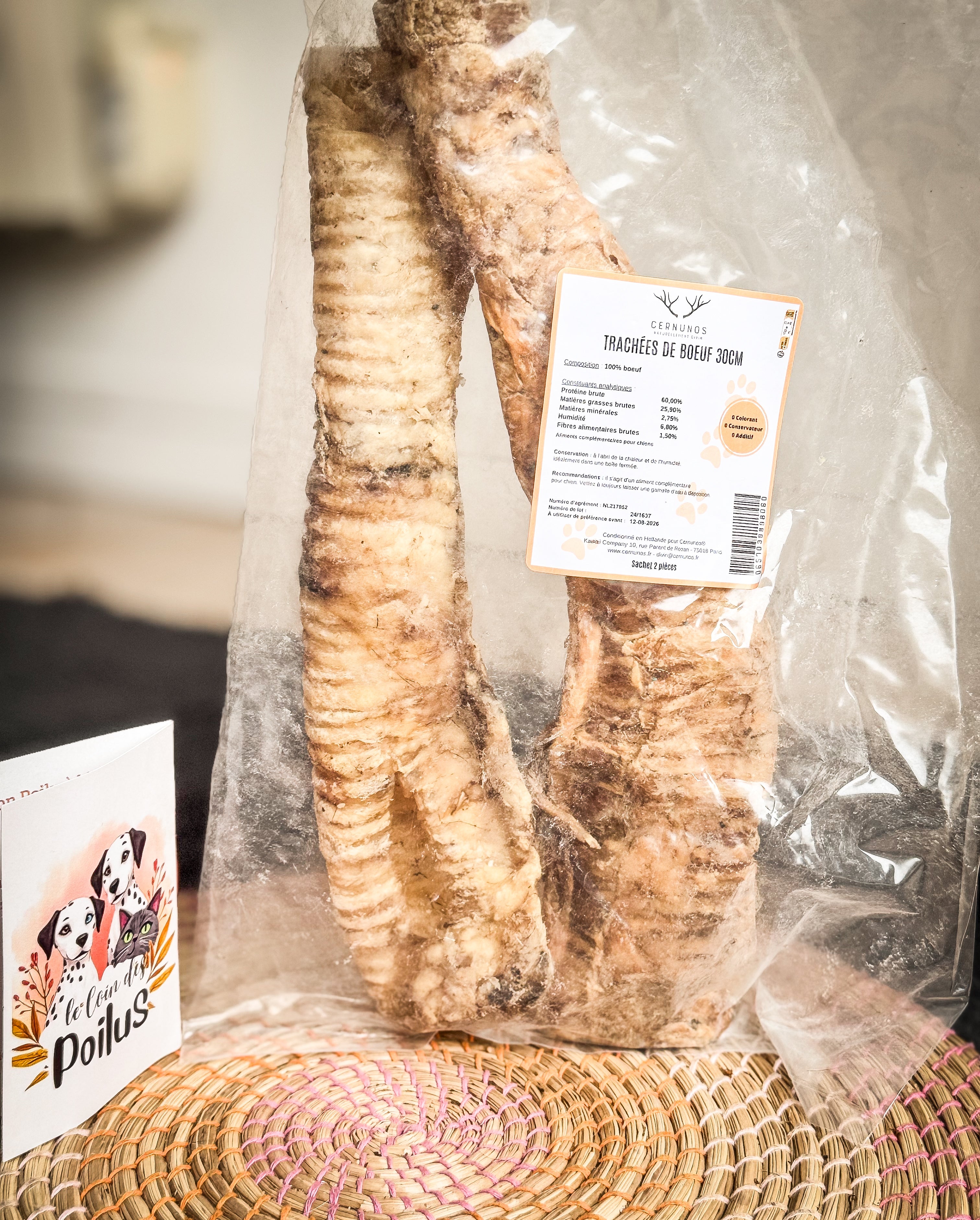 Trachées de boeuf Grande 30cm ou 15cm (x2) - Mastication naturelle