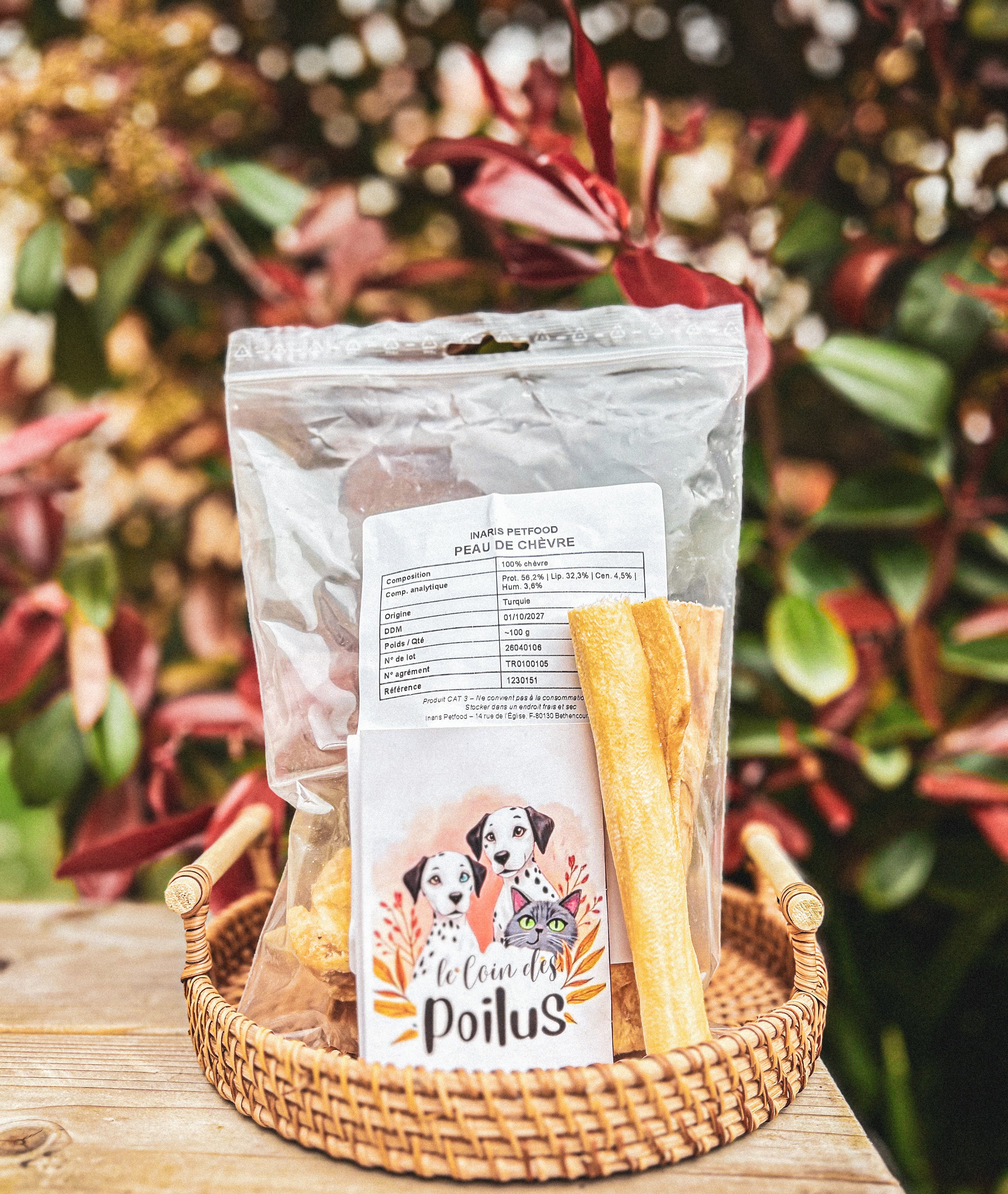 Peau de chèvre séchée 100g - Mastication moyenne durée 100% naturelle