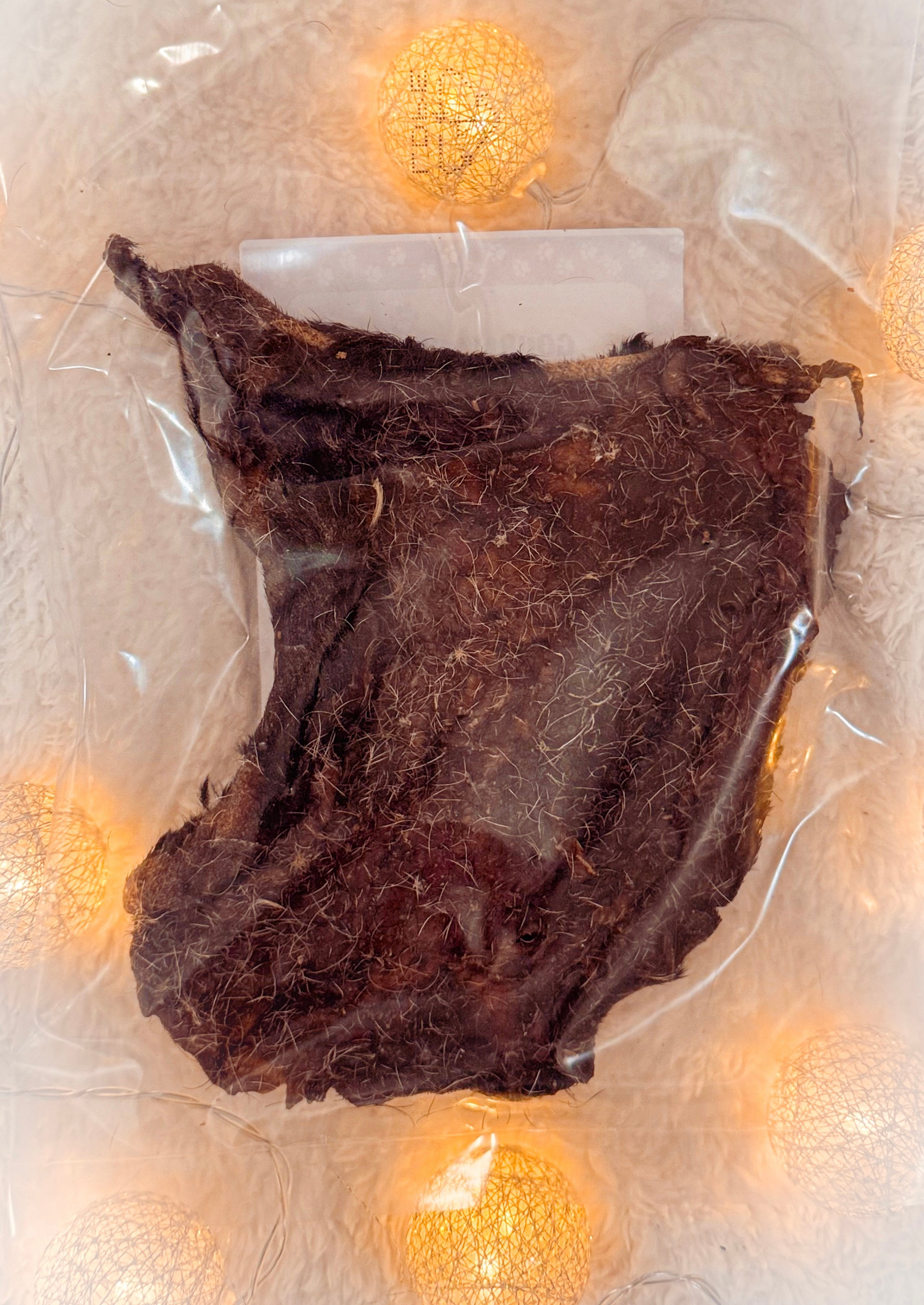 Plaque de peau de bœuf avec poils –  Mastication longue durée 🐶